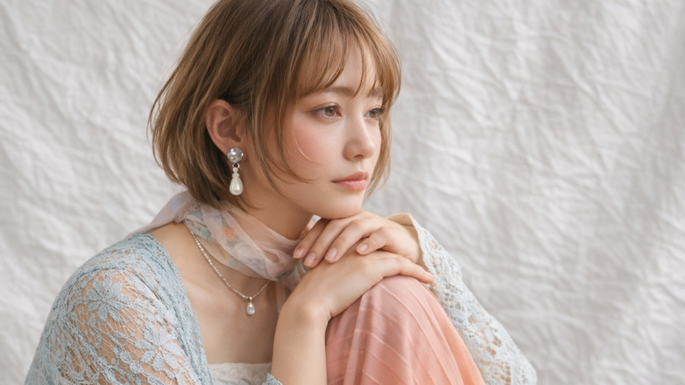 大阪の髪質改善美容室ENGAROのショートボブ｜小顔見せカットと艶髪質感を両立したスタイル